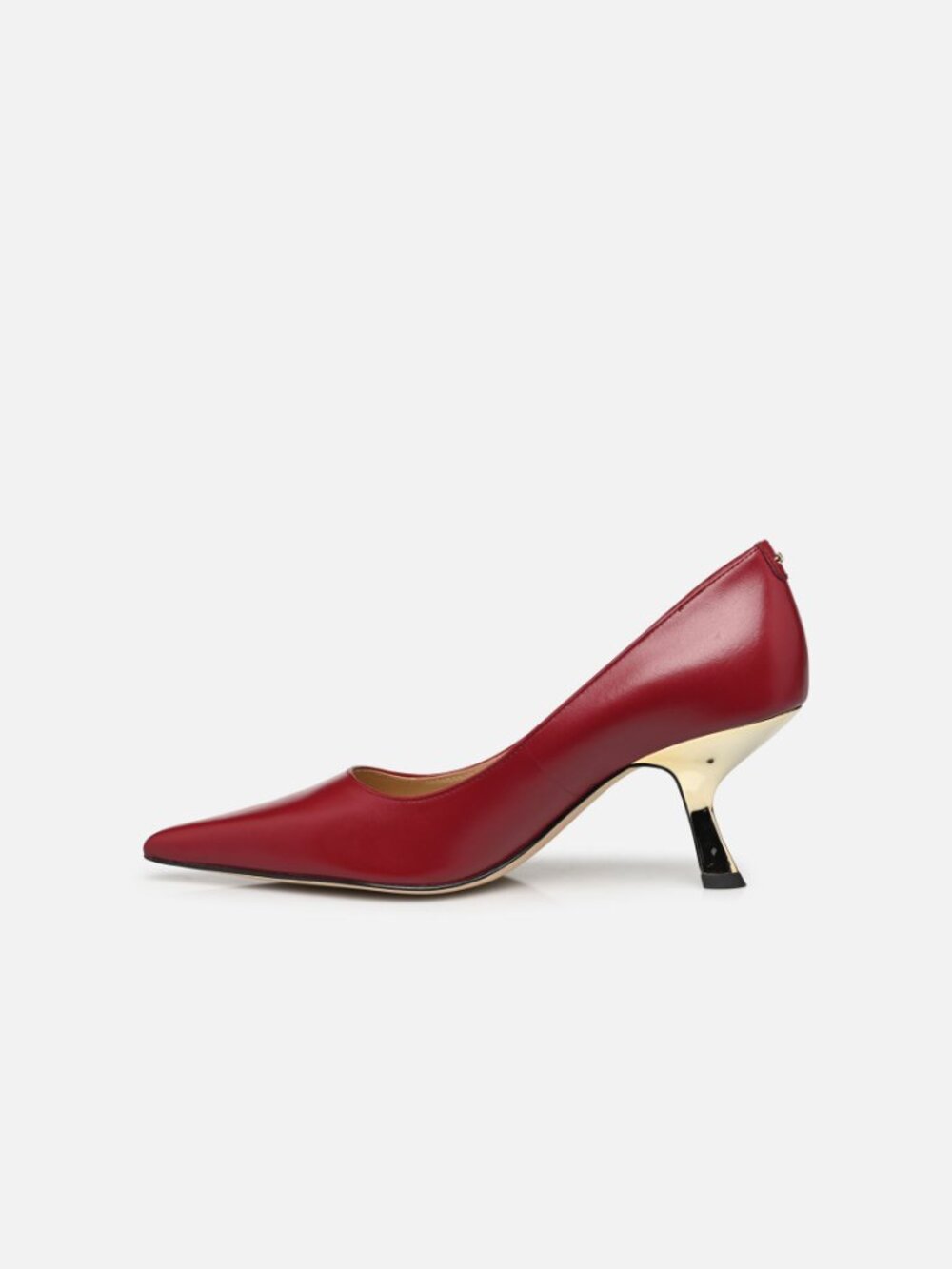 Michael Kors Women's Red Pointed-Toe Leather Gold Metal Heel Pumps Size 11/42